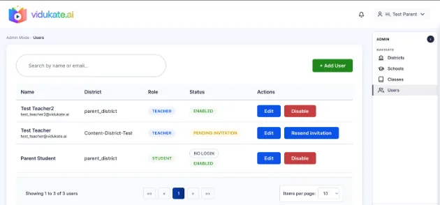 Step 1: A new user is created — and if they already have an account, it shows as a pending invitation.