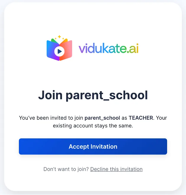 Step 3: One click to accept — or decline — the invitation.
