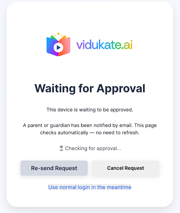 The device waits for approval — no need to stay on this screen.