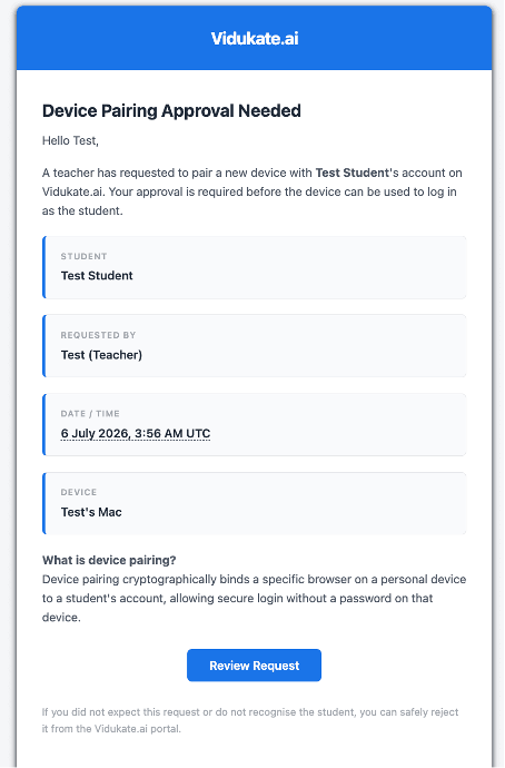 Iare notified by email as soon as a pairing request comes in.mage description